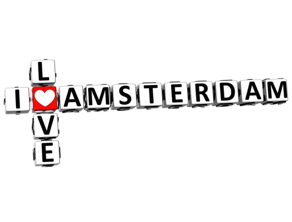 3D I Love Amsterdam cruciverba — Foto Stock