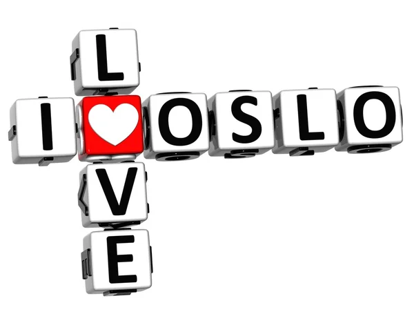 3D I Love Oslo Crossword — Stock Photo, Image