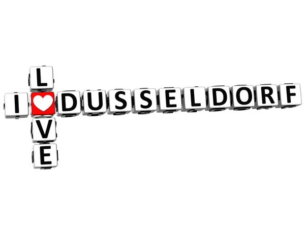 3D Eu amo Dusseldorf Crossword — Fotografia de Stock