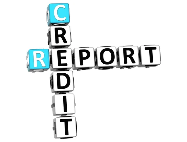Crucigrama de informe de crédito 3D —  Fotos de Stock