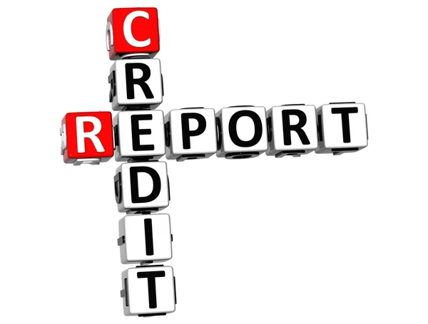 Crucigrama de informe de crédito 3D — Foto de Stock