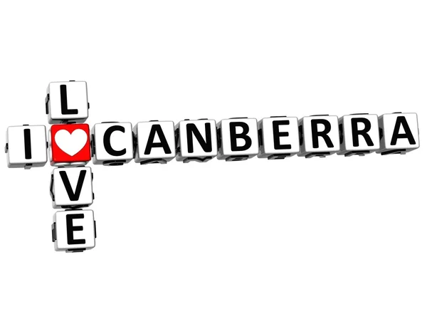 3D I Love Canberra cruciverba — Foto Stock