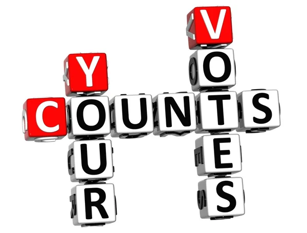 3D compte vos votes Mots croisés — Photo