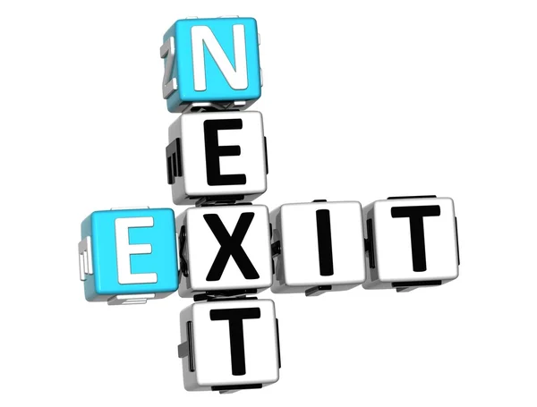 3D Next Exit Crossword — Stock Photo, Image