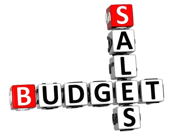 Crucigrama de presupuesto de ventas 3D —  Fotos de Stock