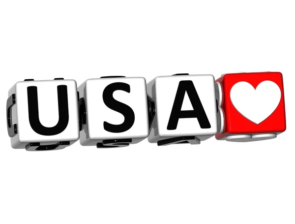 3D USA Bouton d'amour Cliquez ici Bloquer le texte — Photo