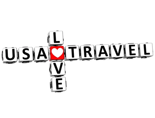 3D USA Love Travel Crossword — Stock Photo, Image