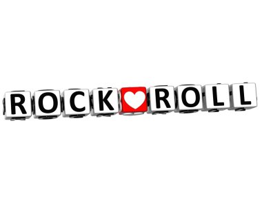 3D rock aşk rulo düğmesini tıklatın burada blok metni