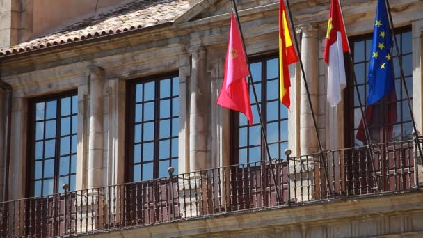 Ayuntamiento w plaza del ayuntamiento. Toledo. Hiszpania — Wideo stockowe