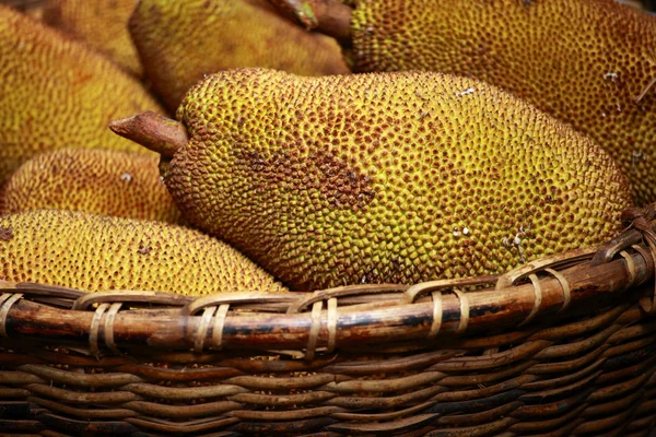 Stora jack frukt med stora spikar på marknad i Indien — Stockfoto
