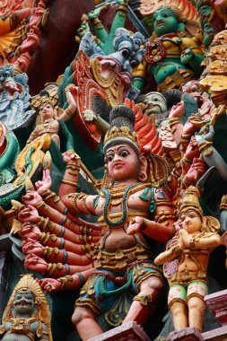 Kali görüntü. heykeller üzerinde hindu Tapınağı gopura (Kule). menakshi Tapınağı, madurai, tamil nadu, Hindistan