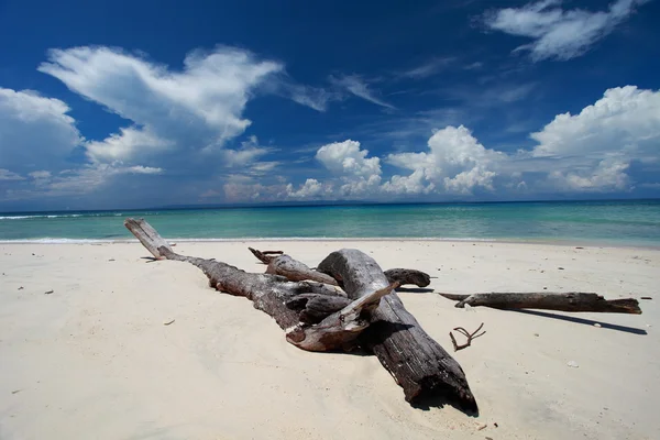 Havelock insel blauer himmel mit weißen wolken, andaman inseln, indien — Stockfoto