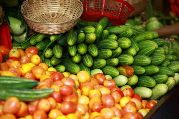 Various vegetables at vegetable market. India — Stock Photo, Image