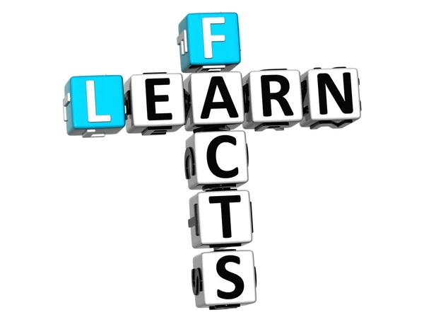 3D Aprender fatos Palavra cruzada — Fotografia de Stock