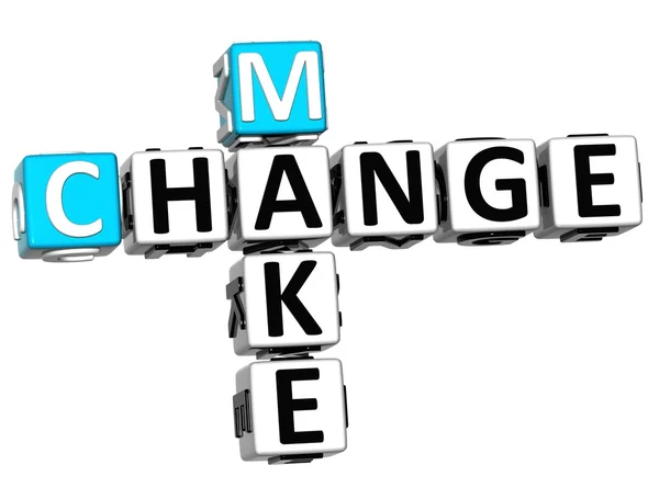 3D Make Change Crossword — Stock Photo, Image