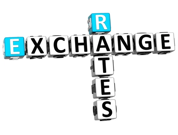 3D Rates Exchange Crossword — Stock Photo, Image