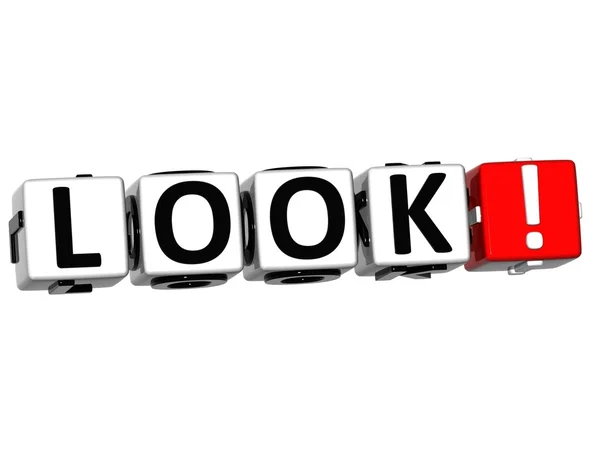 3D-Look! klicken Sie hier Text blockieren — Stockfoto