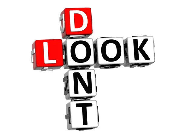 3D Dont Look Crossword — Stock Photo, Image