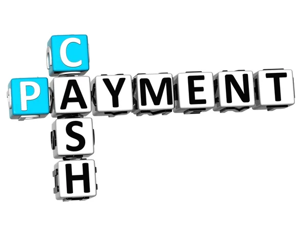 3D Cash Payment Crossword — Stock Photo, Image