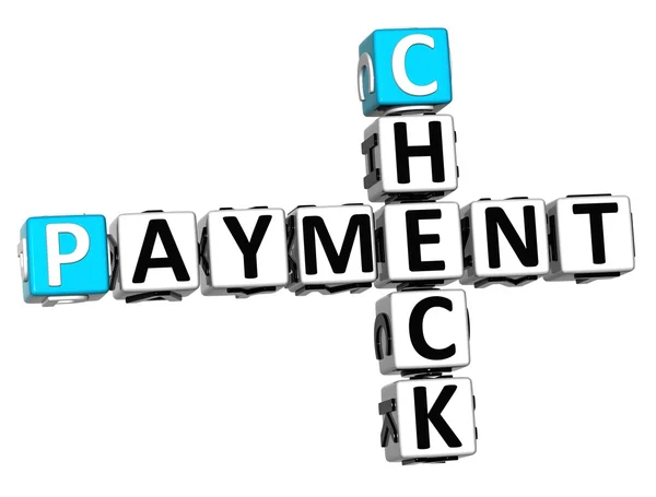 3D Check Payment Crossword — Stock Photo, Image