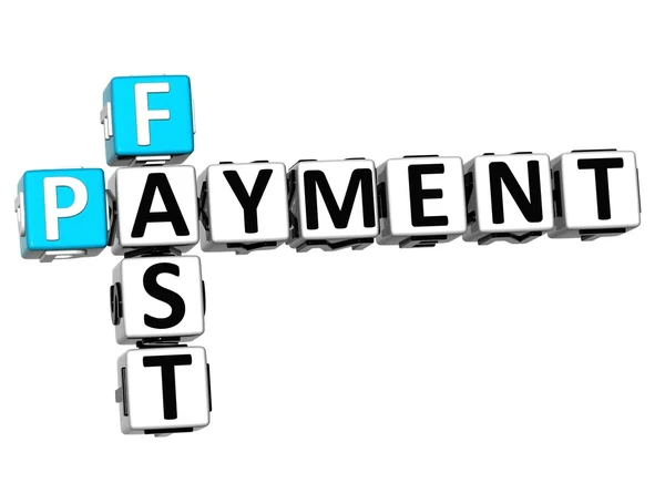 3D Fast Payment Crossword — Stock Photo, Image