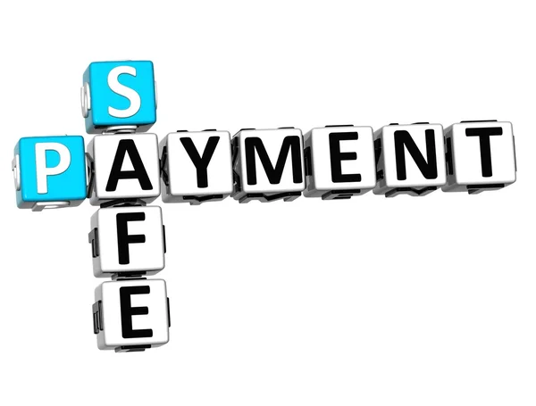 3D Safe Payment Crossword — Stock Photo, Image