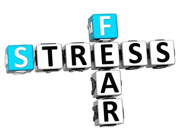 3D Fear Stress Crossword — Stock Photo, Image