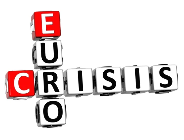 Crucigrama de crisis del euro 3D — Foto de Stock