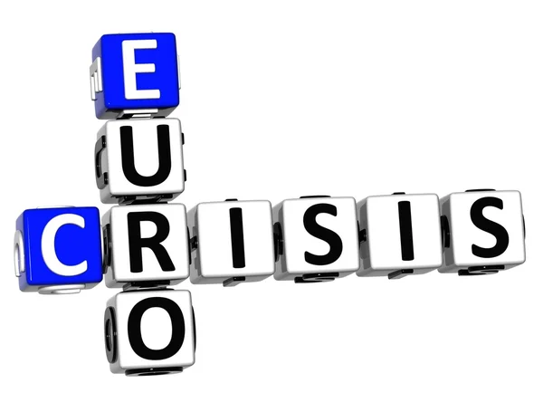 Crucigrama de crisis del euro 3D — Foto de Stock