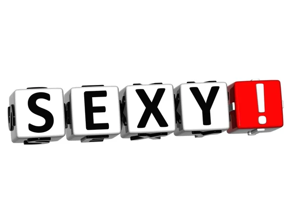 3D Sexy Button Click Here Block Text — Stock Photo, Image