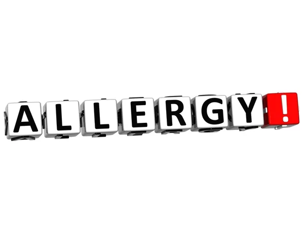 Pulsante Allergia 3D Clicca qui Blocca testo — Foto Stock