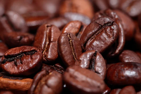 Primer plano de los granos de café fondo —  Fotos de Stock