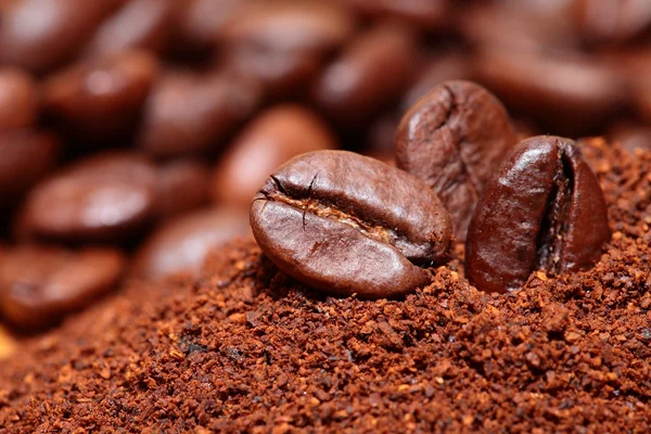 Closeup of coffee beans background — Stock Photo, Image