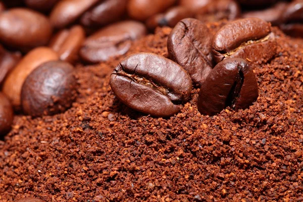 Closeup of coffee beans background — Stock Photo, Image