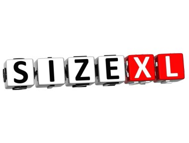 3D boyut xl düğmesini tıklatın burada blok metin