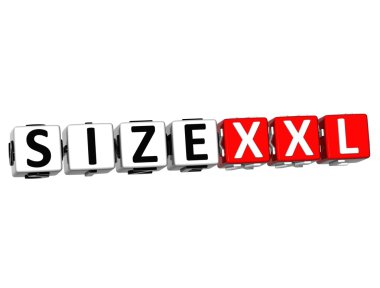 3D boyut xxl düğmesini tıklatın burada blok metin