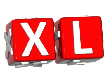 blok metin 3D xl düğmesini tıklayın.