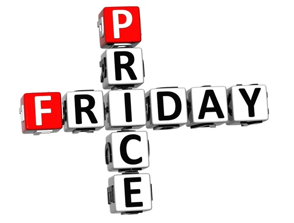 3D Friday Price Crossword — Stock Photo, Image