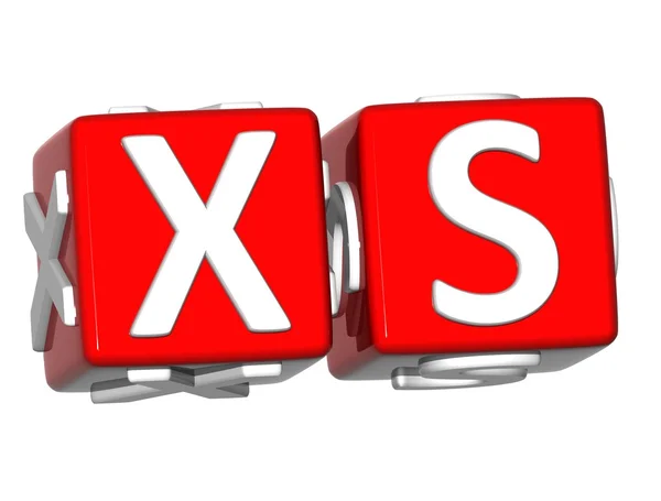 3D XS Button Click Here Block Text — Stock Photo, Image