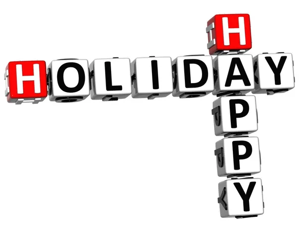 Palavra cruzada feliz feriado 3D — Fotografia de Stock