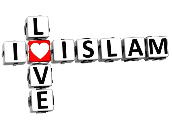 3D I Love Islam Crossword — Stock Photo, Image