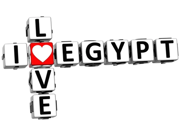 3D I Love Egypt Crossword — Stok Foto
