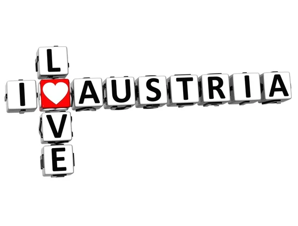 3D I Love Austria Crossword — Stock Photo, Image