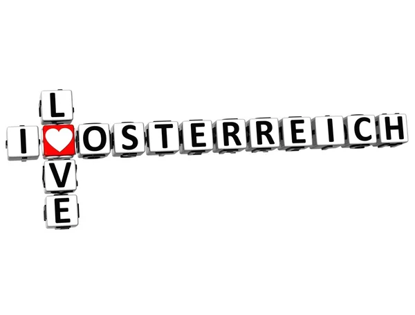 3D Eu amo Osterreich Crossword — Fotografia de Stock
