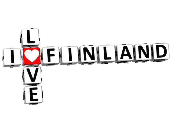 3D I Love Finland Crossword — Stock Photo, Image