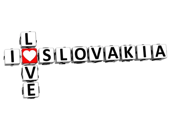 3D ik hou van Slowakije kruiswoordraadsel — Stockfoto