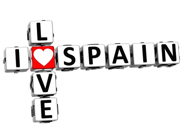 3D I love Spain Crossword – stockfoto