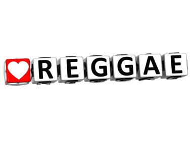 blok metin 3D aşk reggae düğmesini tıklayın.