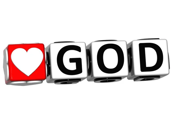 Botão de amor a Deus 3D Clique aqui Bloquear texto — Fotografia de Stock