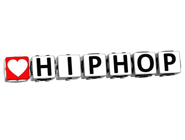 3D Liebe HipHop-Taste klicken Sie hier Block-Text — Stockfoto